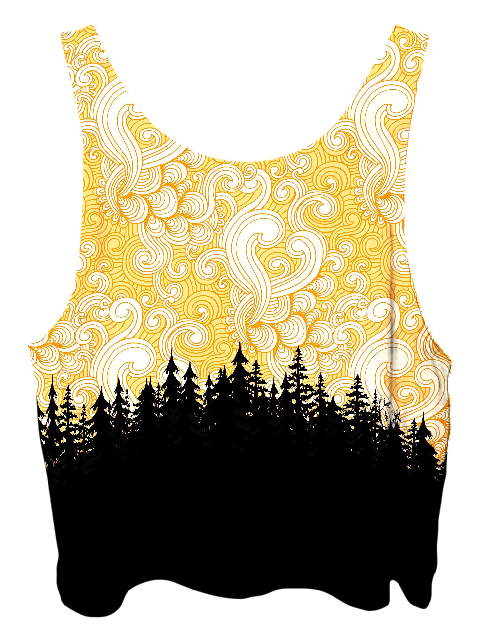 All over print psychedelic nature cropped top by Gratefully Dyed Apparel back view.