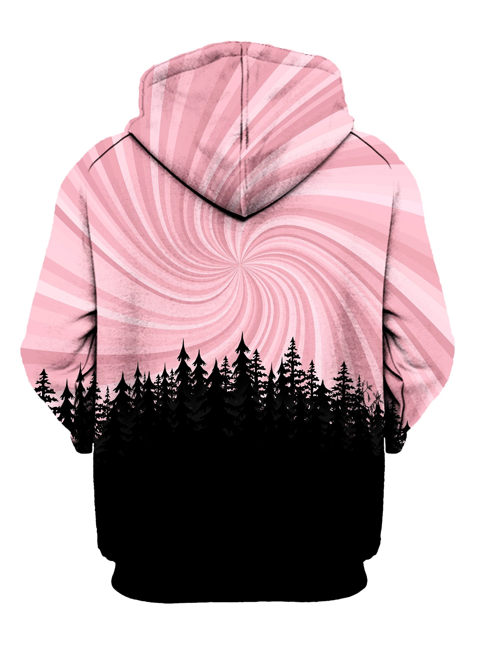 Back view of all over print psychedelic nature hoody by Gratefully Dyed Apparel. 