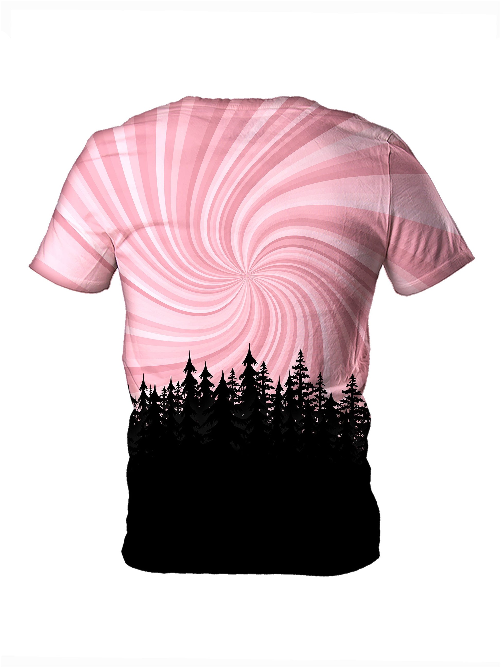 Back view of all over print psychedelic nature t shirt by Gratefully Dyed Apparel. 