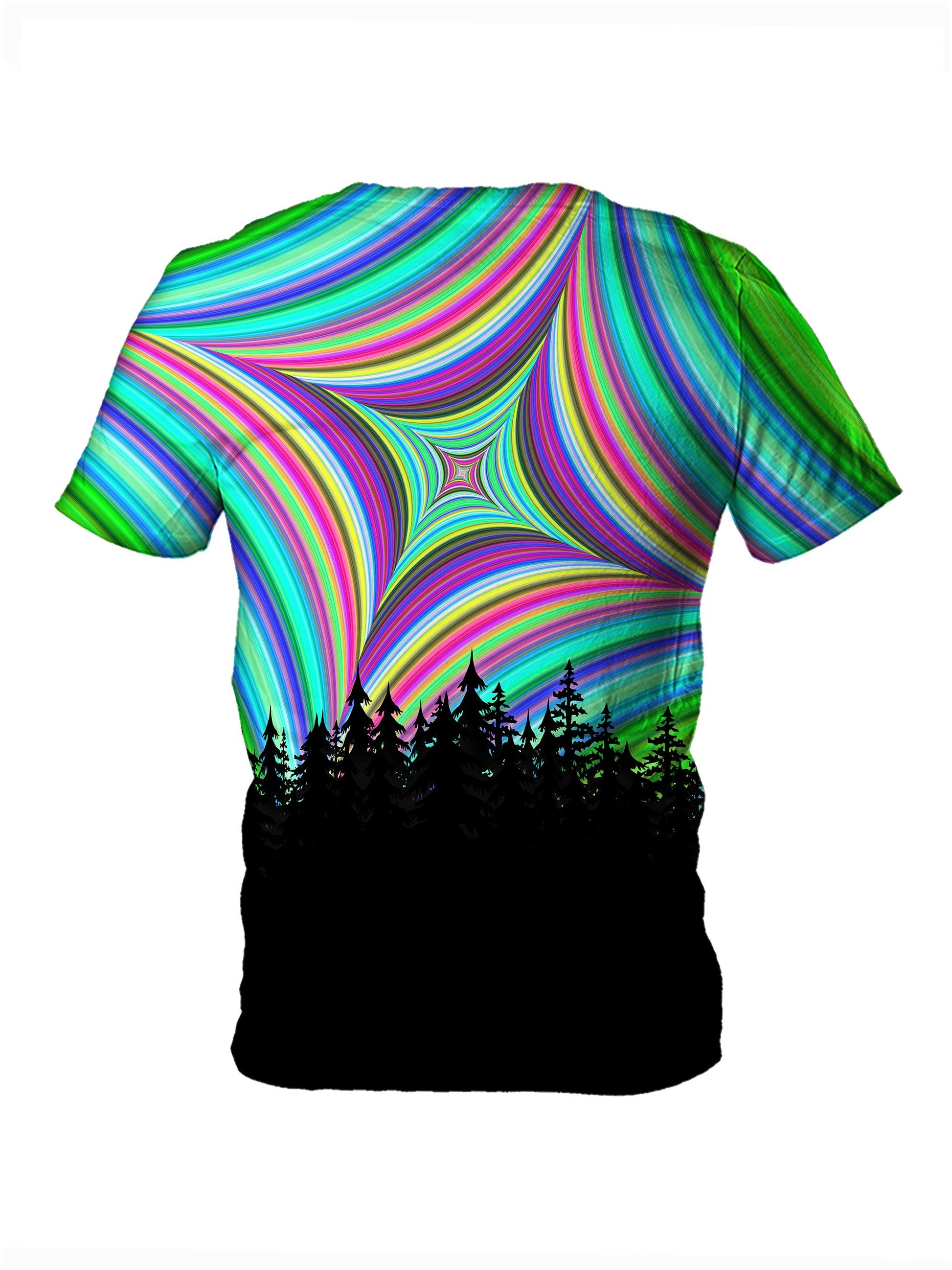 Back view of all over print psychedelic sacred geometry nature t shirt by Gratefully Dyed Apparel. 