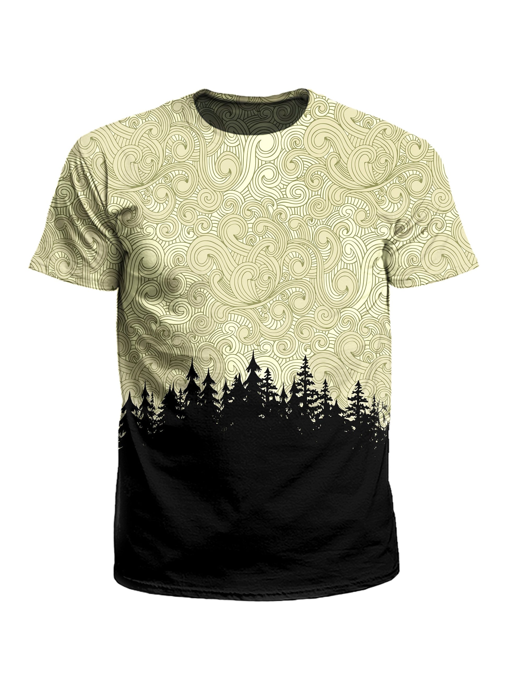 Men's brown & black pastel treeline unisex t-shirt front view.