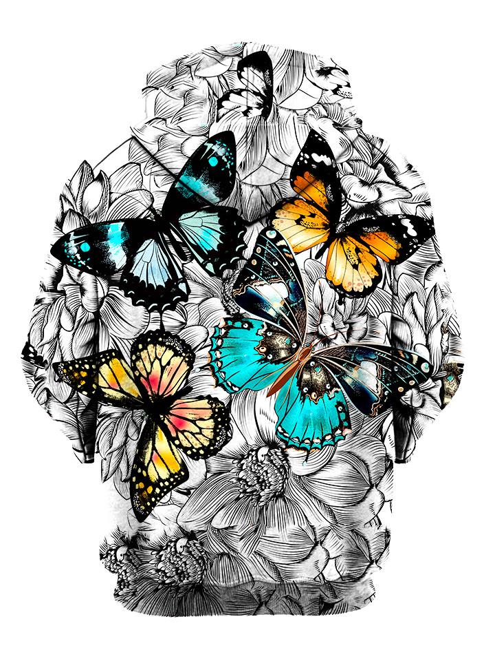 Beautiful Colorful Butterfly Pullover Hoodie Back View