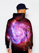 Model In Beautiful Galaxy Pullover Hoodie Back View