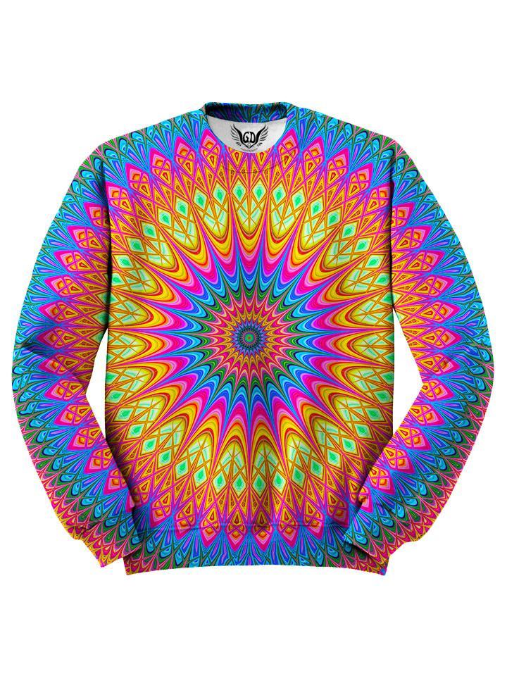Trippy Hippie Colorful Sweater Front View