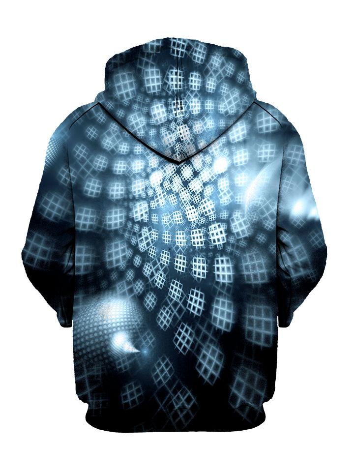 Black and Blue Honeycombs Pullover Hoodie Back View