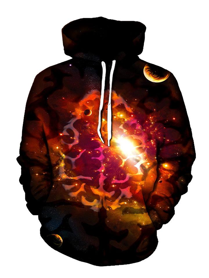 Trippy Brain In Space Pullover Hoodie Front View