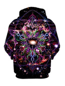 Trippy Hippie Black And Colors Pullover Hoodie Back View