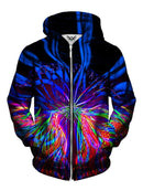 Trippy Multi Colored Stripes Zip Up Hoodie Front