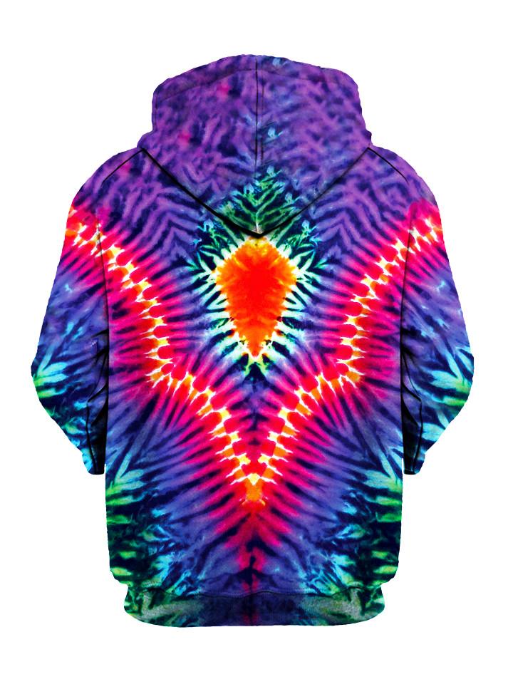 Trippy Neon Colors Pullover Hoodie Back View