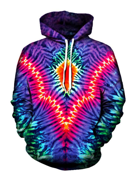 Trippy Neon Colors Pullover Hoodie Front View