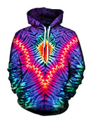 Trippy Neon Colors Pullover Hoodie Front View