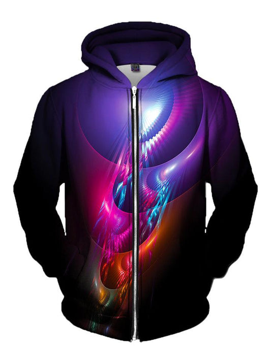 Trippy Multi Colored Deep Purple Zip Up Hoodie