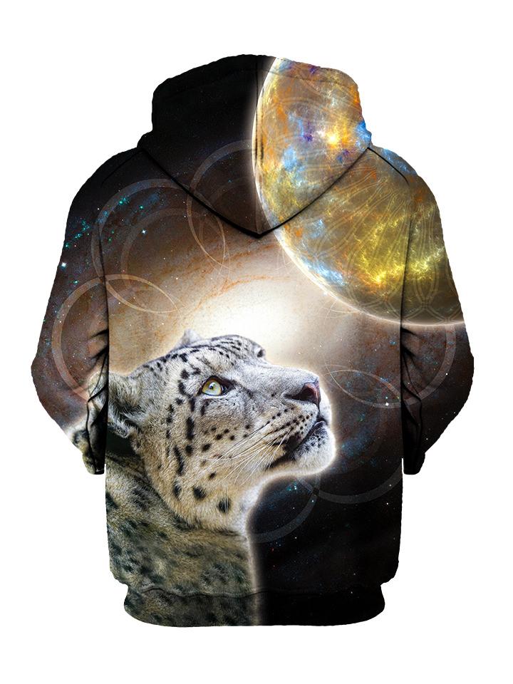 Yellow Space Leopard Pullover Hoodie Back View
