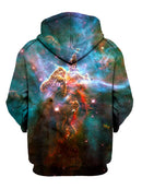 Teal Space Pullover Hoodie Back View