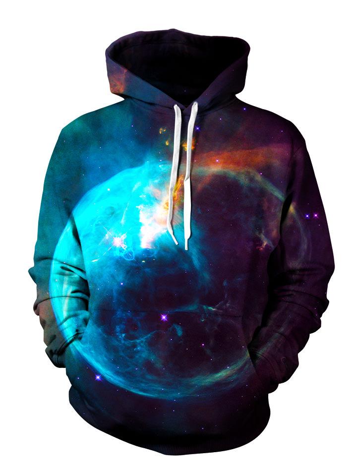Red And Blue Trippy Space Pullover Hoodie Front View