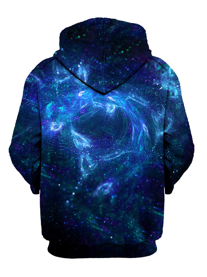 Trippy Blue Swirl Pullover Hoodie Back View