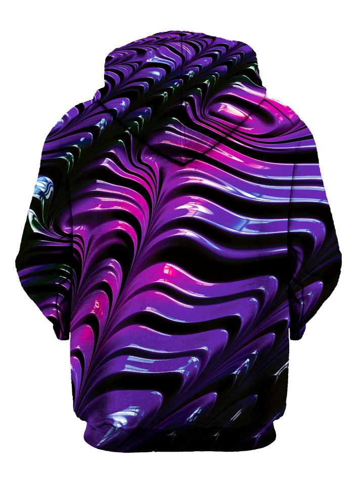 Psychedelic Pink And Purple Pullover Hoodie Back View
