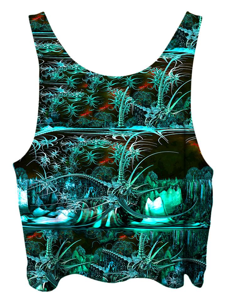 All over print psychedelic space cropped top by Gratefully Dyed Apparel back view.