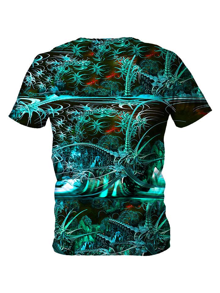 Back view of all over print psychedelic space t shirt by Gratefully Dyed Apparel. 