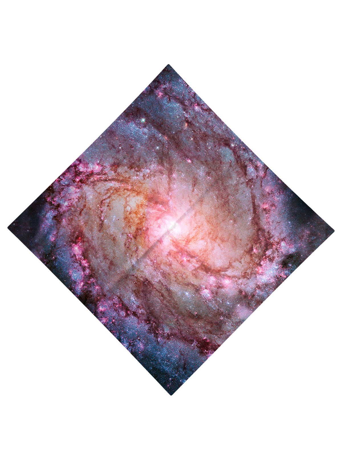 Trippy Gratefully Dyed Apparel pink spiral galaxy bandana flat view.