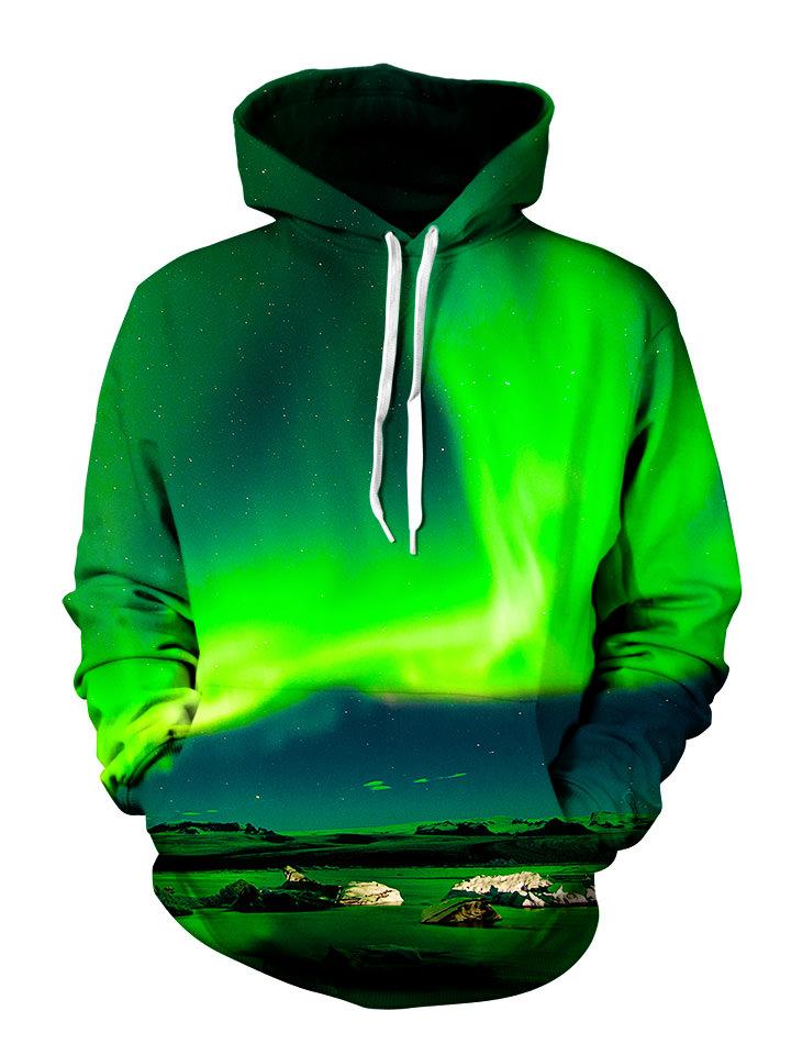 Green Borealis Pullover Hoodie Front View