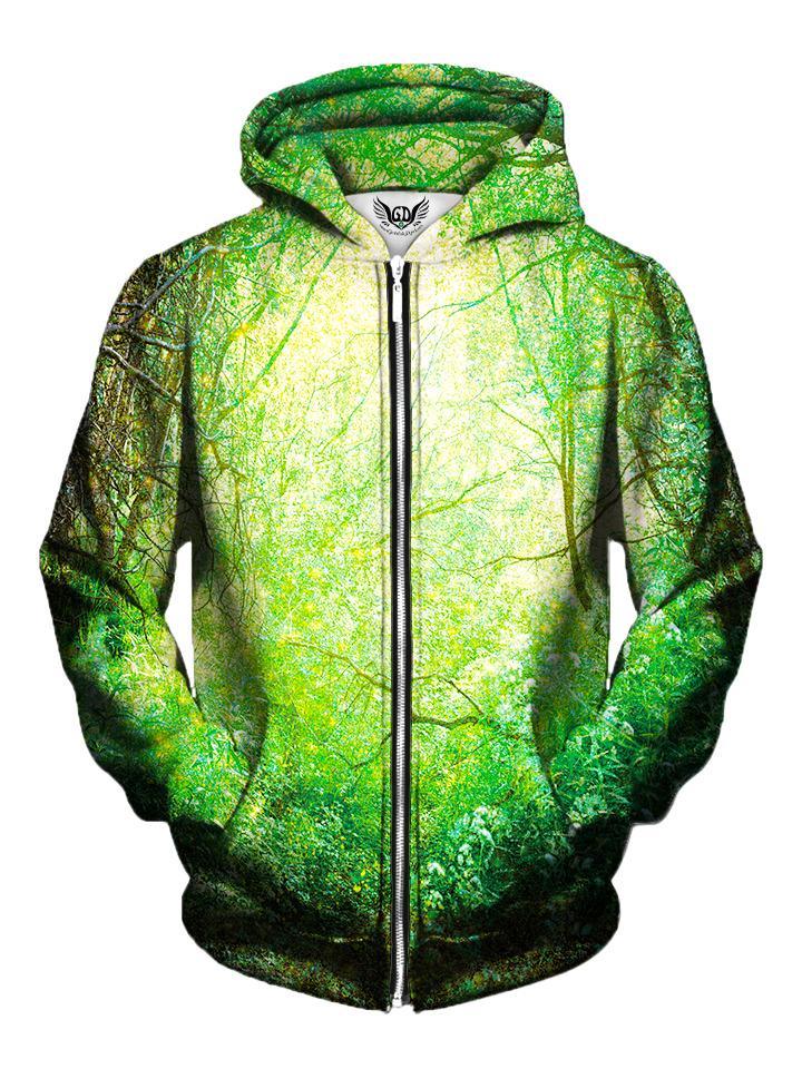 Green Forest Zip Up Hoodie Front