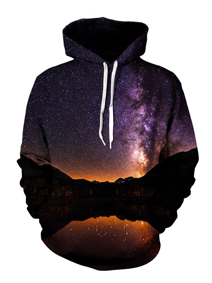 Starlit Space Reflection Pullover Hoodie Front View
