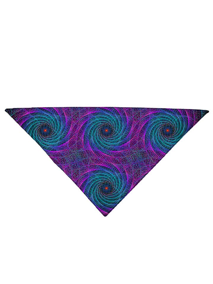 Diagonally folded psychedelic sacred geometry printed headband.