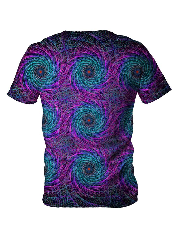 Back view of all over print psychedelic sacred geometry t shirt by Gratefully Dyed Apparel. 