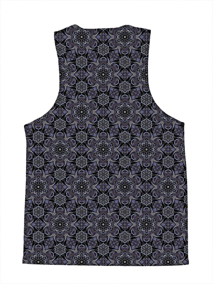 Psychedelic all over print sacred geometry tank by GratefullyDyed Apparel back view.