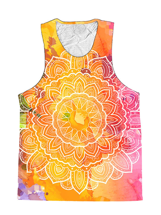 Water Colors Rainbow Mandala Premium Tank Top - Boogie Threads