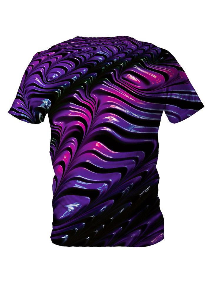 Back view of all over print psychedelic texture t shirt by Gratefully Dyed Apparel. 