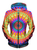 Trippy Hippie Bright Womens Zip Up Hoodie