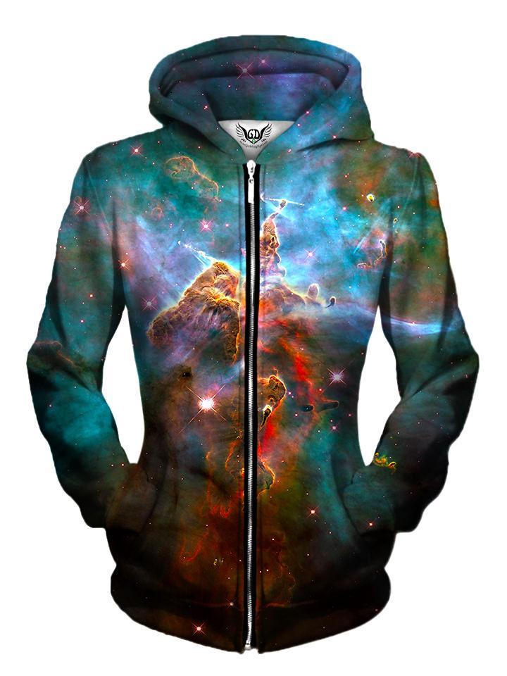 Trippy Colorful Teal Space Zip Up Hoodie