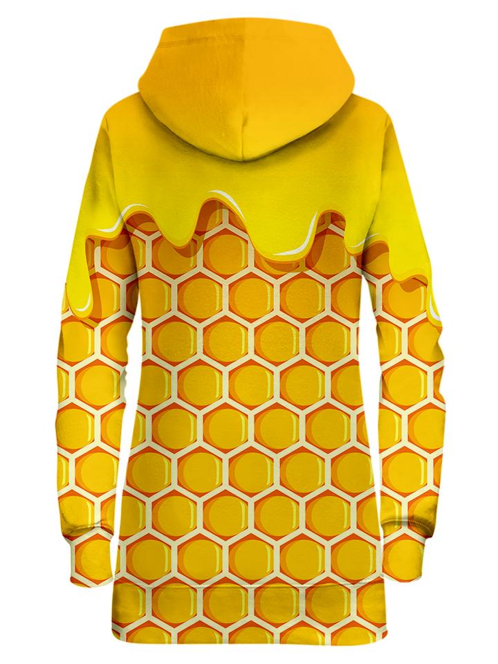Yellow Honey Hoodie Dress Back View
